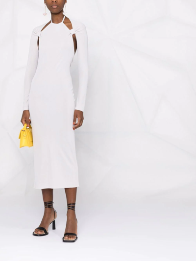 Jacquemus La Robe Nodi Knotted Cut-out Dress. In Grey