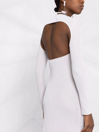 Shop Jacquemus La Robe Nodi Knotted Cut-out Dress. In Grey