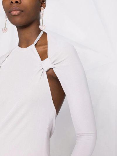 Jacquemus La Robe Nodi Knotted Cut-out Dress. In Grey