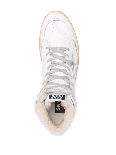 Golden Goose White Sky-star High-top Sneakers In White