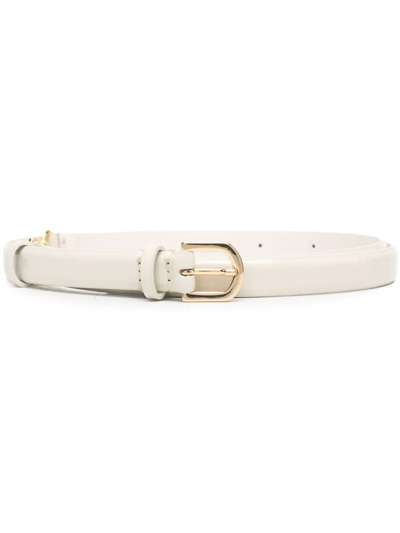 Shop Totême Buckled Leather Belt In Neutrals
