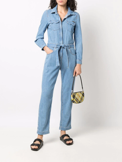 Shop Washington Dee Cee Straight-leg Denim Jumpsuit In Blau