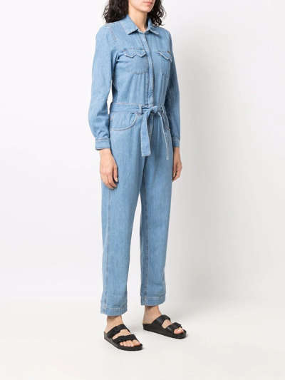 Shop Washington Dee Cee Straight-leg Denim Jumpsuit In Blau