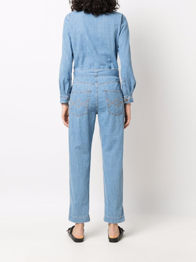 Shop Washington Dee Cee Straight-leg Denim Jumpsuit In Blau