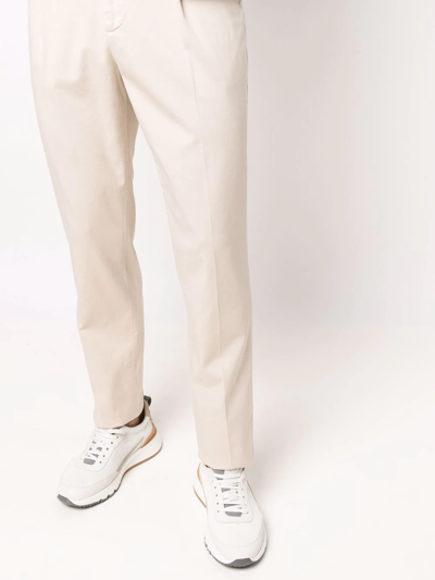 Shop Brunello Cucinelli Straight Leg Drawstring Trousers In Nude