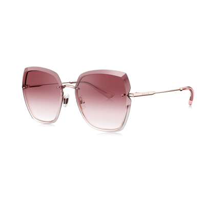 Shop Bolon Sierra Pink Gradient Butterfly Ladies Sunglasses Bl7053 A30 In Gold / Pink / Rose / Rose Gold