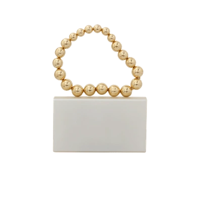 Charlotte Olympia Necklace Pandora Clutch In Wht-gld