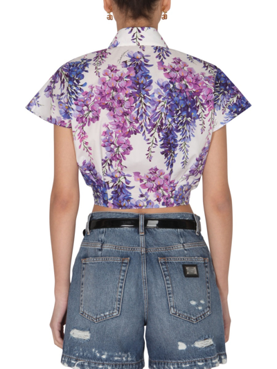 Shop Dolce & Gabbana Shirt With Glycine Print In Multicolour