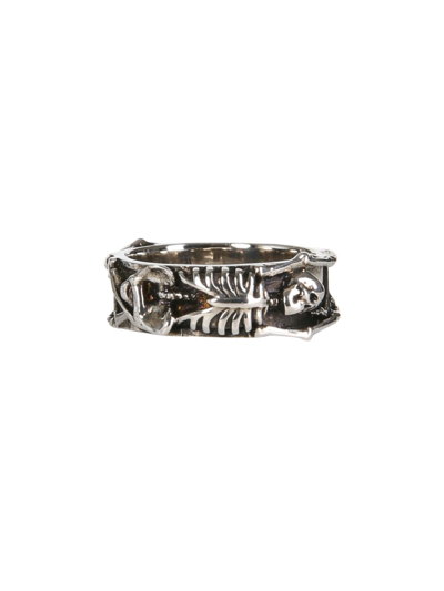 Shop Alexander Mcqueen Skeleton Dancing Ring In Silver