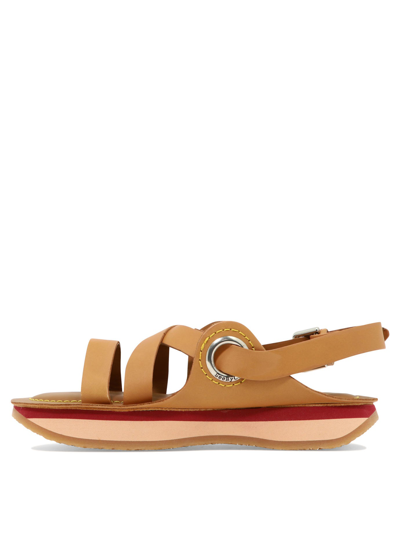 See By Chloé Ysee Crisscross Flatform Sporty Sandals In Brown | ModeSens