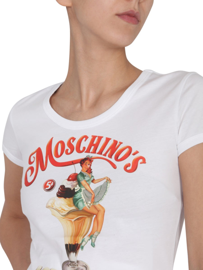 Shop Moschino "ice Cream" T-shirt In White