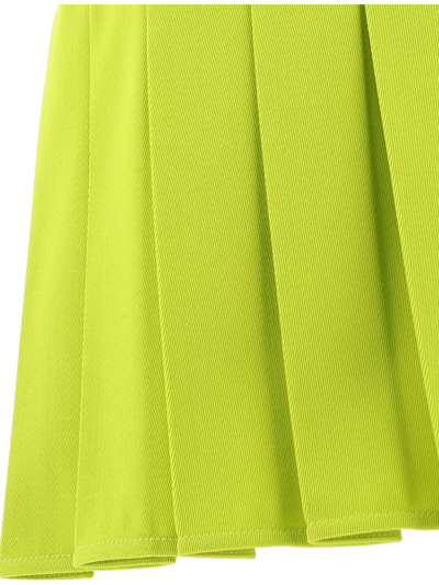 Shop Bottega Veneta Pleated Skirt With Buttons In Green