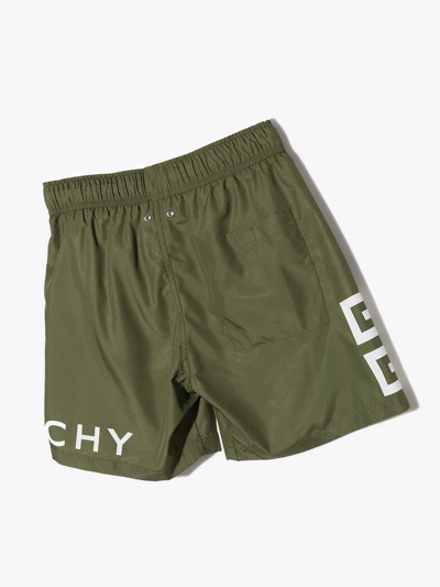 Shop Givenchy Logo-print Swimming Shorts In Green