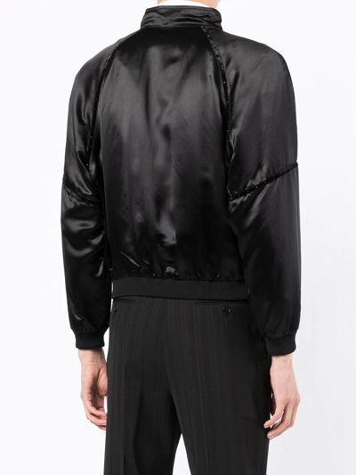 Shop Saint Laurent Teddy 80s Zip Bomber Jacket In Black