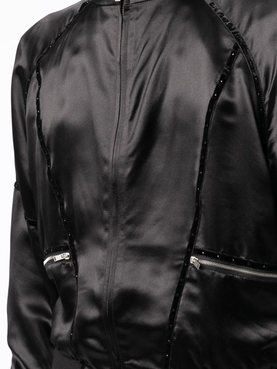 Shop Saint Laurent Teddy 80s Zip Bomber Jacket In Black