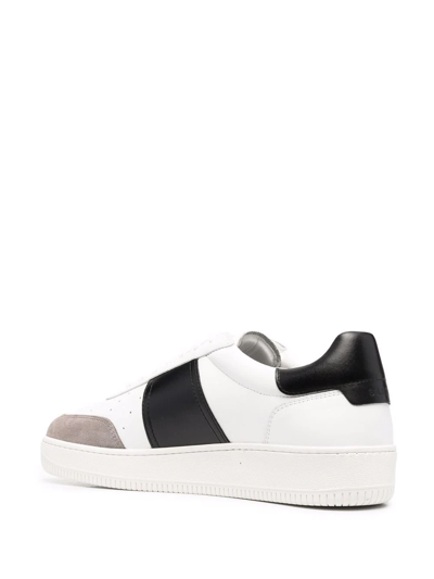 Shop Sandro Colour-block Low-top Sneakers In White