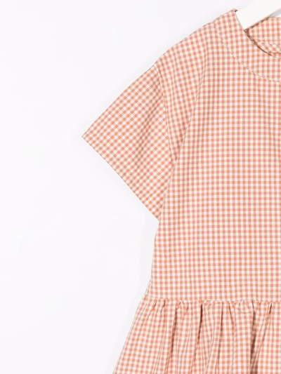 Shop Knot Daylily Micro Checks-print Dress In Brown