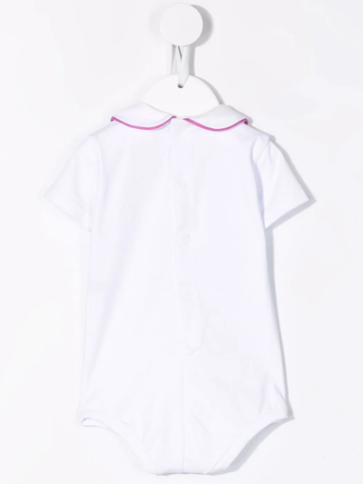 Shop Little Bear Peter Pan-collar Bodysuit In White