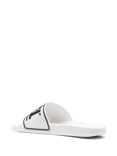 Shop Diesel Sa-mayemi Cc Logo-embossed Sildes In White