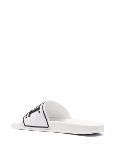 Diesel Men's Sa-mayemi Water-resistant Logo Pool Slides In White