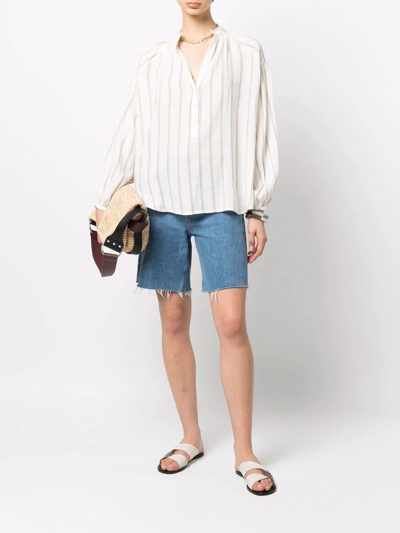Woolrich Striped Tunic Top In White