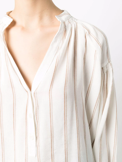 Shop Woolrich Striped Tunic Top In White