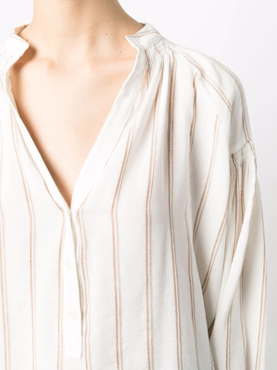 Woolrich Striped Tunic Top In White