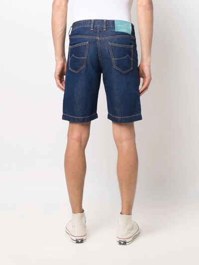 Shop Jacob Cohen Straight-leg Bermuda Denim Shorts In Blue