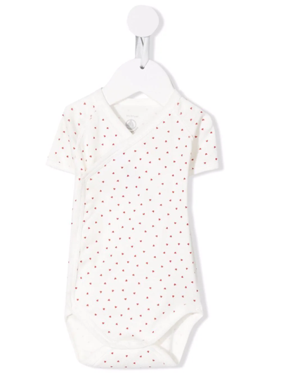 Petit Bateau All-over Heart-print Body In White