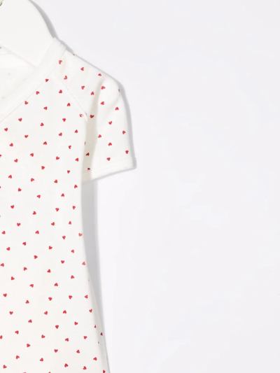 Petit Bateau All-over Heart-print Body In White