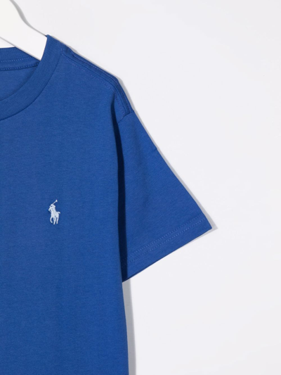 Shop Ralph Lauren Logo-embroidered Cotton T-shirt In Blue