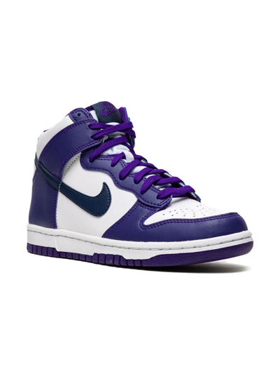 Shop Nike Dunk High "electro Purple Midnght Navy" Sneakers In Blue