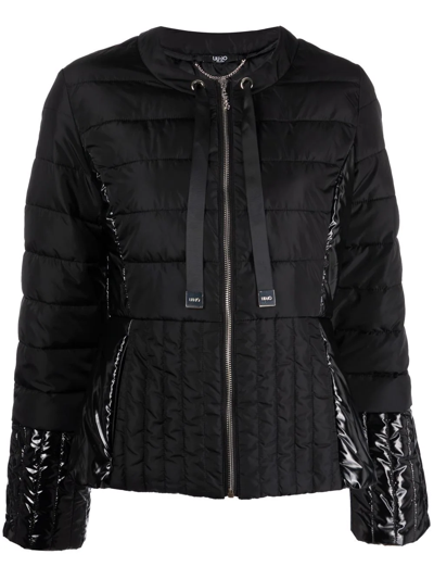 Liu •jo Quilted Zip-up Jacket In Black | ModeSens