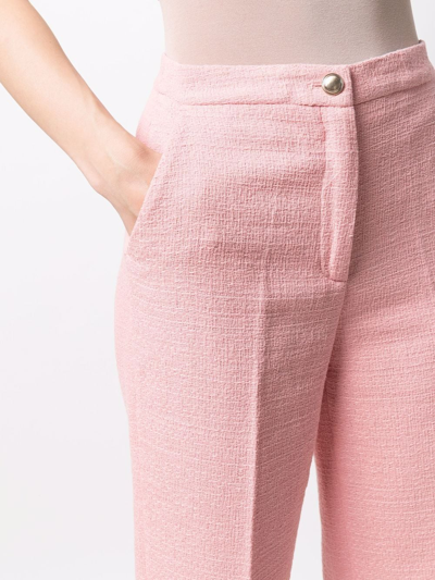 Liu •jo Croppe Flared-leg Trousers In Pink