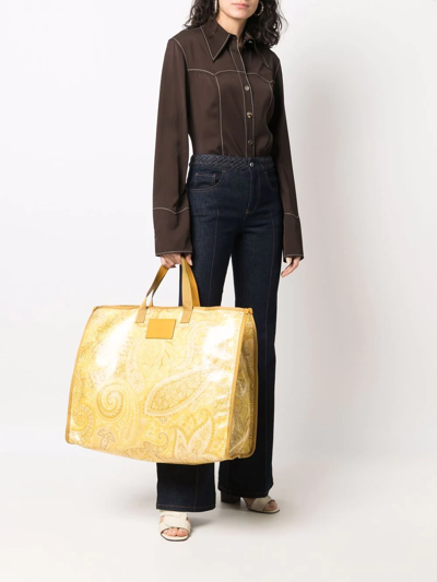 Shop Etro Paisley-print Tote Bag In Yellow