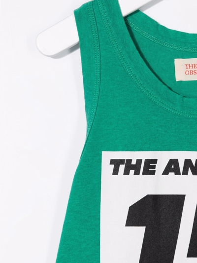 Shop The Animals Observatory Logo-print Cotton Vest Top In Green