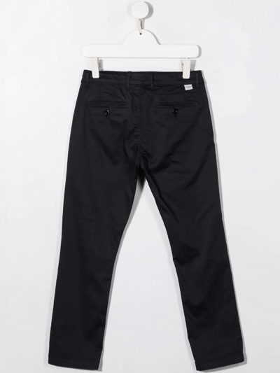 Shop Paolo Pecora Mid-rise Slim-fit Chinos In Blue