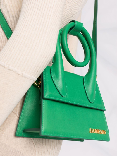 Le chiquito noeud leather handbag Jacquemus Green in Leather - 33576707