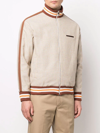 Shop Drôle De Monsieur Check Pattern Track Jacket In Yellow