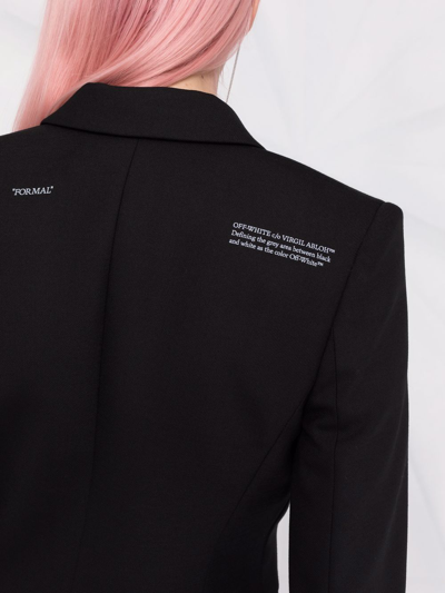 Shop Off-white Corporate Single-breasted Blazer In Black