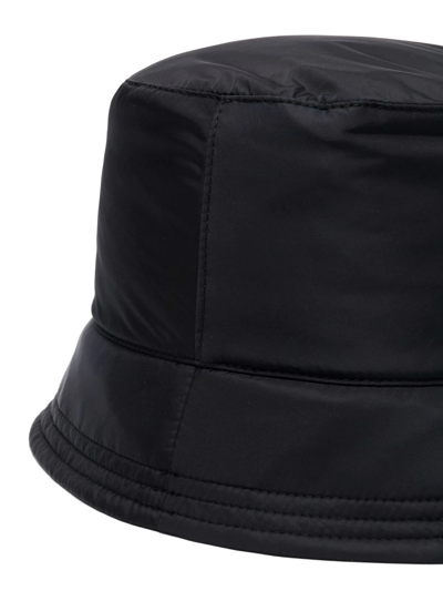 Off-white Pink Logo-print Bucket Hat Black In Black
