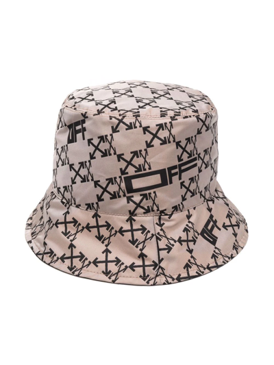 Shop Off-white Reversible Arrows Monogram Bucket Hat In Neutrals