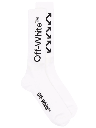 Shop Off-white Arrow Mid-length Socks In White