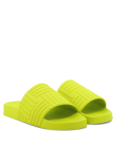 Shop Bottega Veneta Rubber Sandals In Green