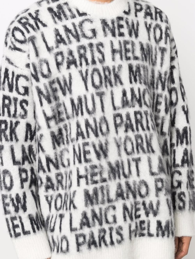 Shop Helmut Lang City Slogan-knit Alpaca-wool Jumper In Weiss