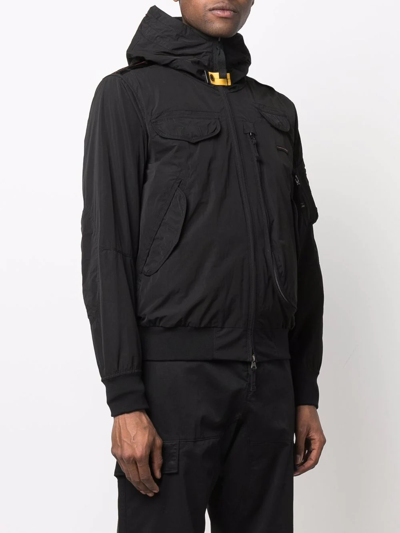 Parajumpers Gobi Black Nylon Jacket With Pockets In Schwarz