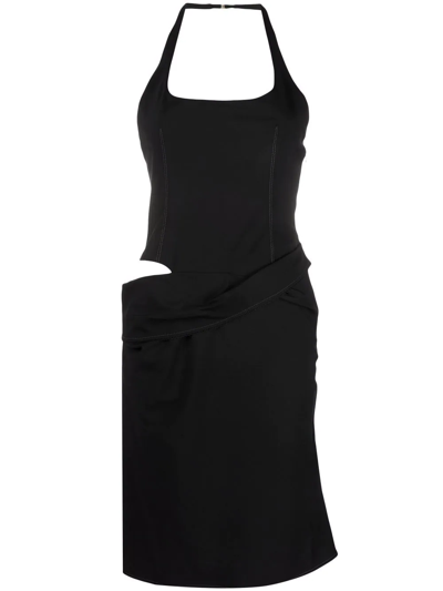 Shop Jacquemus La Robe Hielo Asymmetric Dress In Black