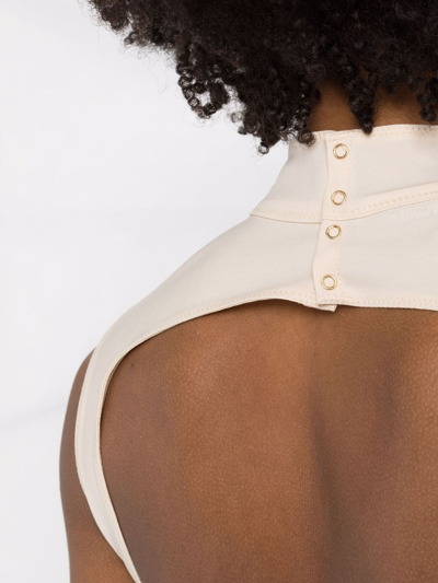 Shop Jacquemus Cut-out Detailed Dress In Nude