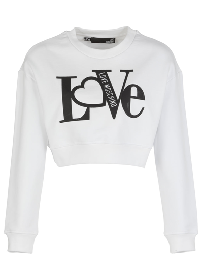 Shop Love Moschino Sweaters In Optical White