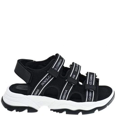 Shop Dolce & Gabbana Boys Strap Sandals Black